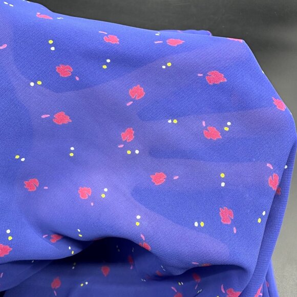 Vintage Purple Dress 90s Sheer Shoulder Pad Belt Size 11/12 KR Of NY USA Floral - Picture 7 of 8